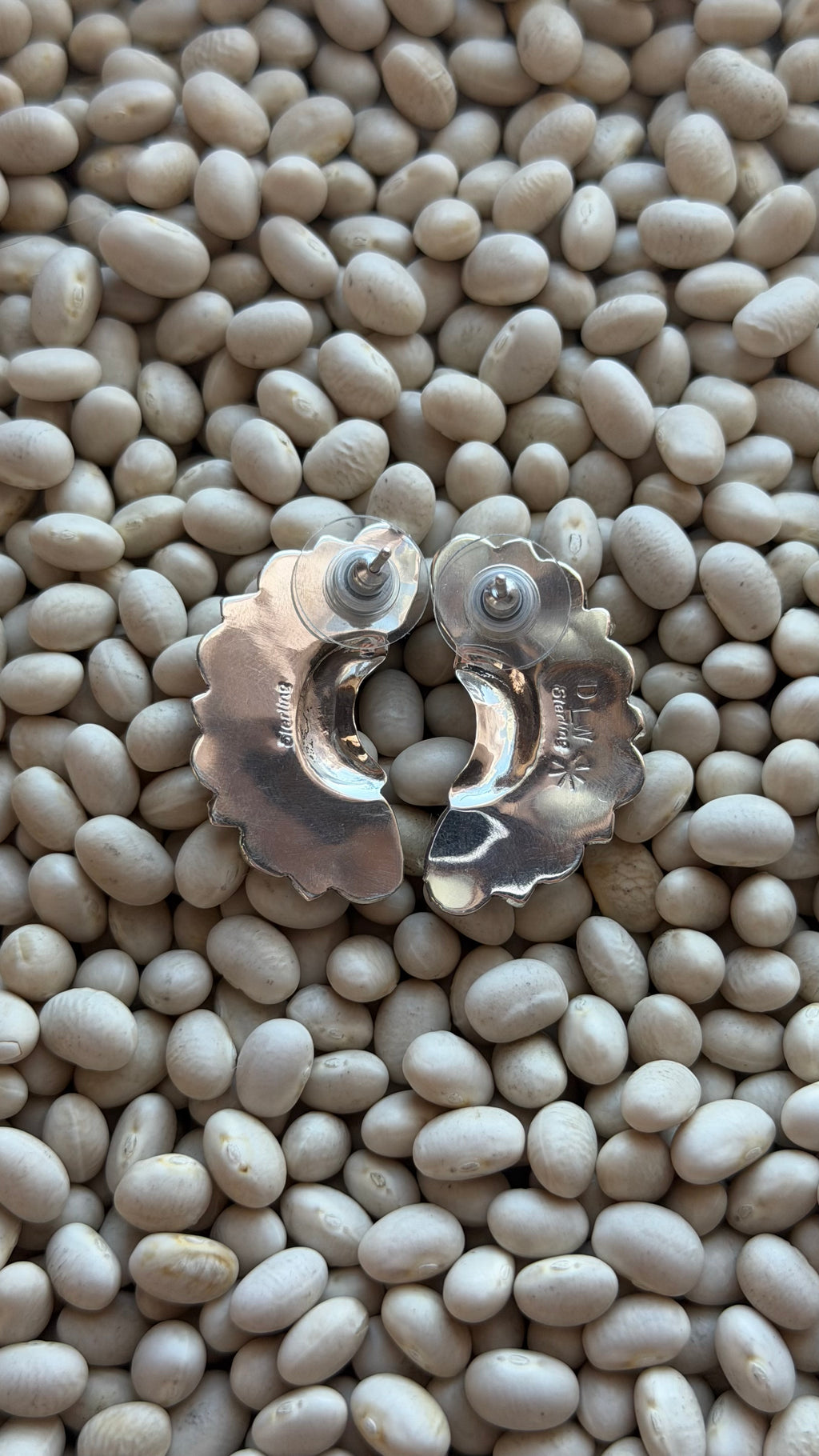 White Buffalo half moon studs