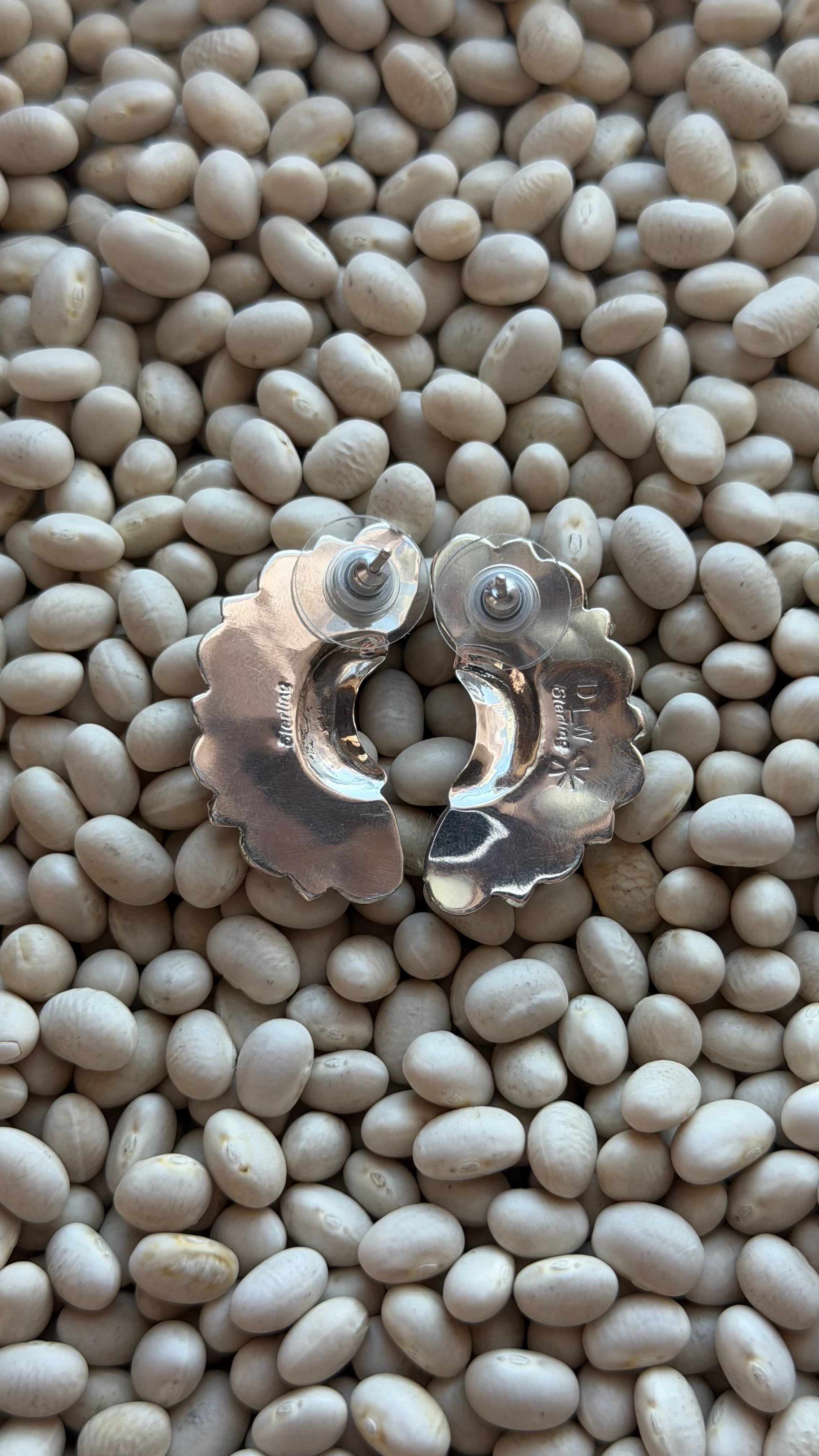 White Buffalo half moon studs