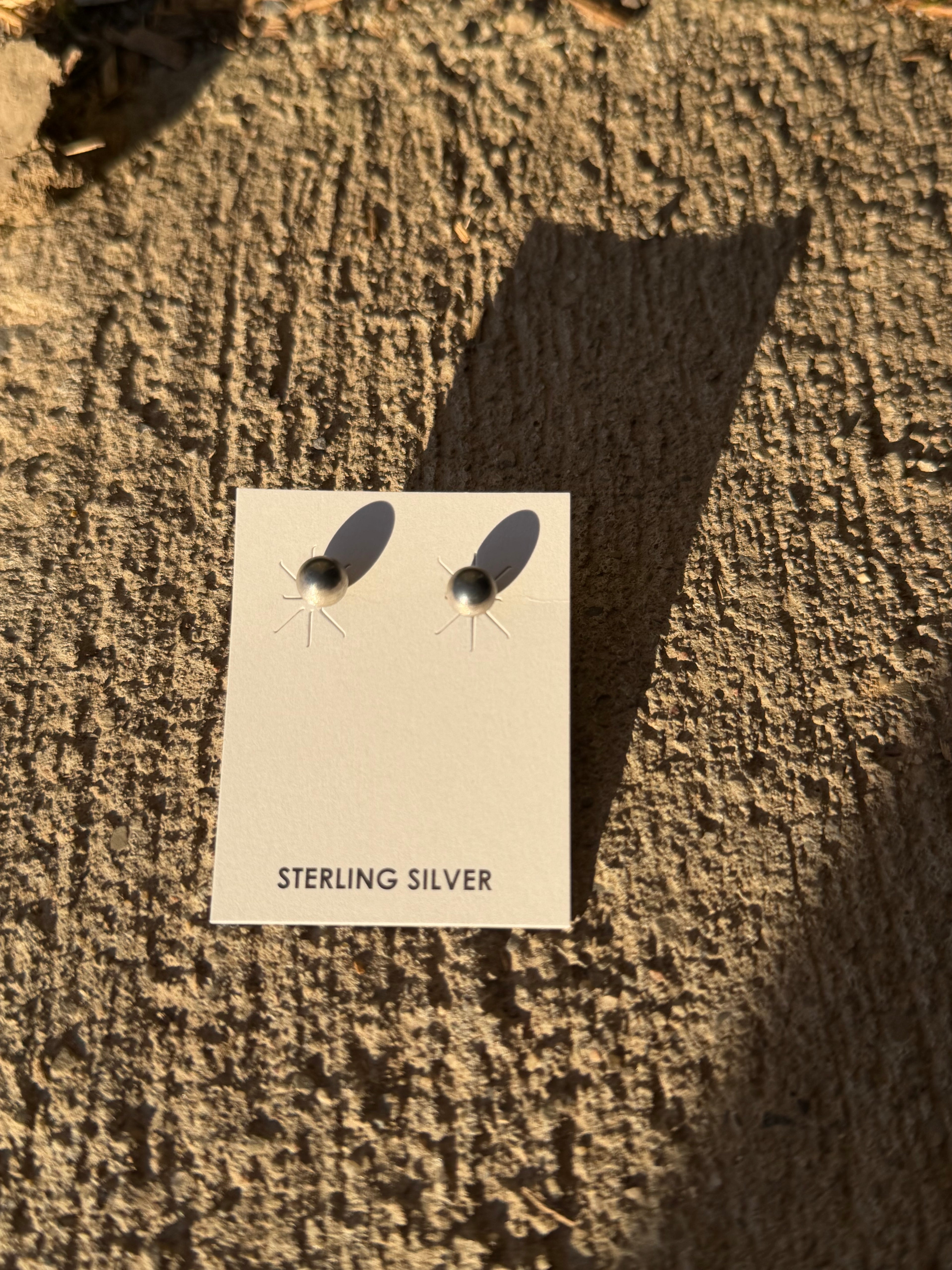 6mm sterling silver studs